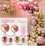 Rose Gold Balloon Arch Garland Kit Wedding Birthday Baloon Birthday Party Decor Kids Baby Shower Latex Confetti Ballon