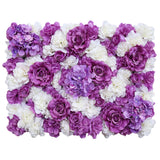 Christmas Gift 60x40cm Artificial Flowers DIY Wedding Decoration Flower Wall Panels Silk Rose Flower Purple Romantic Wedding Backdrop Deco