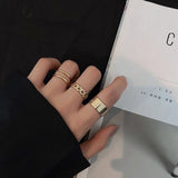 Cifeeo Gold Color Round Geometric Finger Rings Set for Women 2023 Classic Circle Open Ring Joint Ring Female Jewelry
