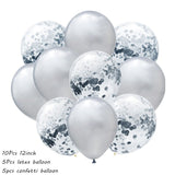 10Pcs Metal Latex Balloons Confetti Balloon Set For Wedding Birthday Party Balloon Decoration Baby Shower Helium Balloons