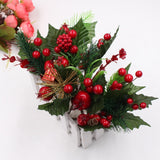 1Pcs Christmas Decor Artificial Flower Stamens Pearl Branches Mixed Berry For Wedding Decoration DIY Gift Box Craft Fake Flowers