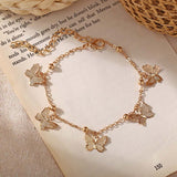 Christmas Gift Fashion Foot Chain with Butterflies Gold Silver Color Ankle Bracelet On The Leg Beach Accessories Jewelry for Women Anklet Gifts