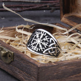 Christmas Gift Stainless Steel Viking Vegvisir Statement Rings Men Never Fade Nordic Viking Totem Odin Men Rings Jewelry