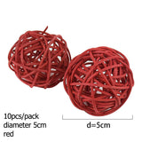 10/20pcs 3-5cm Decorative Rattan Balls Photo Props Wedding Christmas Decoration Round Straw Ball for Home Decor Party Supplies