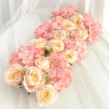 Wedding Road Cited Flowers Silk Rose Peony Hydrangea DIY Arched Door Flower Row Window T Station Wedding Decoration 50cm