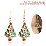 PATIMATE Christmas Tree Santa Claus Earring Pendant Christmas Decoration For Home  Xmas Navidad Decor Happy New Year