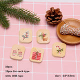 50PCS DIY Kraft Tags Merry Christmas Labels Gift Wrapping Paper Hang Tags Santa Claus Paper Cards Christmas Party Supplie