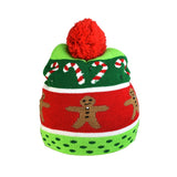 1Pc LED Christmas Hats Sweater Knitted Beanie Christmas Santa Light Up Winter Hat for Kids Adults Christmas Party Warmer Cap