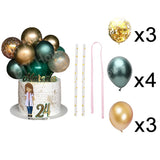 10PCS/PACK 5 Inch Balloon Cake Topper Metallic Confetti Latex Balons For Birthday Baby Shower Wedding Jungle Party Decoration