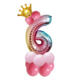 14 pcs Number Balloon Stand Foil Digital Balloons With Crow Wedding Birthday Party Decorations Kids Boy Girl Baby Shower Balloon