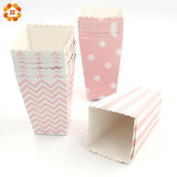 Christmas Gift New! 12PCS/Lot Popcorn Box/Cup Pink Theme Party Decoration For kids Happy Birthday Christmas Wedding Party Baby Shower Supplies