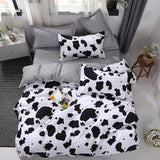 Cifeeo White Black Cow Leopard Printed Bed Cover Set Kids Duvet Cover Adult Boys Girls Bed Linen Bedsheet and Pillowcase Bedding Sets
