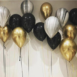 20pcs Metal Gold Silver Balloons Ink Blue Latex Balloon Wedding Birthday Party Decoration Festival Celebration Supplies Air Ball