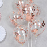 Christmas Gift 5pcs Transparent Balloons Rose Gold silver Confetti Balloon Inflatable Helium for Wedding Birthday Party Globos Latex Balloons