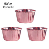 20/50pcs Rose Gold Cupcake Paper Liner Cake Wrappers Cup Oilproof Baking Cup Tray Case Birthday Wedding Party Caissettes Cups