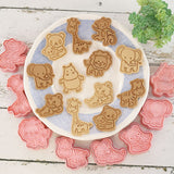 8Pcs/Set Animal Dinosaur Biscuit Mold Giraffe Koala Hippo Shape Cookie Cutter Stamp Fondant Cake Decoraiton Tools Suagrcraft