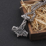 Christmas Gift Never Fade Mix Gold thor's hammer mjolnir necklace viking scandinavian norse viking necklace Men Stainless Steel gift