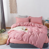 Cifeeo Green Brown Plaid Duvet Cover 220x240 Pillowcase Bed Sheet 4pcs Fashion Bedding Set Quilt Cover Four-Pieces Set Soft Bed Linens