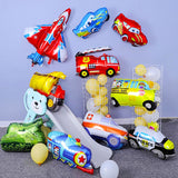 Cartoon Car Balloons Ambulance School Bus Tank Foil Balloon Globos Kids Gifts Birthday Party Decorations Kids Car Toys Ballons