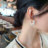 Cifeeo Elegant Celebrity Metal Inlaid Pearl Earrings For Woman Fashion Jewelry 2023 New Luxury Wedding Party Girl's Unusual Earrings