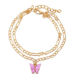 Christmas Gift Fashion Foot Chain with Butterflies Gold Silver Color Ankle Bracelet On The Leg Beach Accessories Jewelry for Women Anklet Gifts