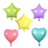 Candy Macaron Love Heart Star Shaped Foil Balloon 5-10pcs 18inch Wedding Baby Birthday Party Ice cream color Inflatable Balloons