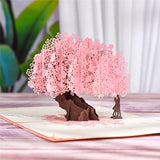 3D Pop-Up Cards Flowers Birthday Card Anniversary Gifts Postcard Maple Cherry Tree Wedding Invitations Greeting Cards