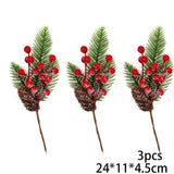 Christmas Gift 1Pack Christmas Fake Plants Pine Branches For Christmas Tree Wreath Decorations Xmas Tree Ornaments Kids Gift Supplies