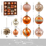 Christmas Gift 42pcs Boxed Christmas Tree toys Decorations Ball Bauble Xmas Party Hanging Ball Ornaments Decorations for Home New Year Navidad