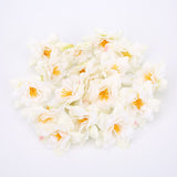 Cifeeo 10PCS 5.5cm Artificial Flower Head Silk Rose Orchid For Wedding Decoration Party DIY Wreath Gift Scrapbooking Craft Fake Flower