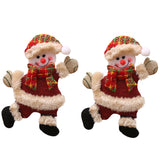 Christmas Gift 2Pcs Bear Christmas Ornaments Xmas Furnishing Decoration Elk Snowman Tree Toy Doll Handmade Christmas Decor for Home Gift natal