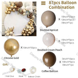 87pcs Sand White Balloon Arch Garland Kit Gold Ballon Baby Shower Coffee Blobos Cumpleanos Birthday Wedding Party Decor Supplies