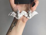 CIFEEO The Silver Plated Earrings //bee Earring//cicada Earrings//Victorian Hand Earrings//bat Earrings,insect Lovers,gothic Lovers