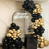 Christmas Gift 122pcs Matte Black Chrome Gold Balloon Garland Arch Kit Baby Shower Balloons Gender Reveal Birthday Party Supplies Wedding Decor