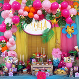 Back To School  107pcs Tropical Hawaii Party Balloons Garland Kit Luau Balloon Party Decor Baby Shower Wedding Birthday Bachelorett Balloons