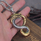 Never Fade Norse dragon snake Unlimited Self-devourer  Ouroboros pendant necklace