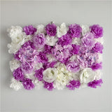 Christmas Gift 60x40cm Artificial Flowers DIY Wedding Decoration Flower Wall Panels Silk Rose Flower Purple Romantic Wedding Backdrop Deco