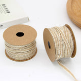 10M/Roll Vintage Jute Burlap Rolls Hessian Ribbon With Lace Wedding Party Xmas New Year  Decoration DIY Craft Gift Wrapping