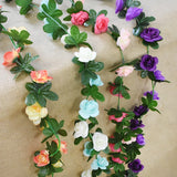1pcs 240cm Wisteria Artificial Silk Rose Flowers Ivy Vine Green Rattan Garland for Wedding Decoration Home Garden Supplies