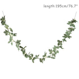 155cm Artificial Plants Eucalyptus Garland Rose Rattan Leaves string Fake Plants Home Decor Vines wreath Vertical Garden decor