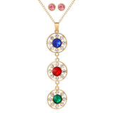 Multicolor Cubic Zirconia Stone Jewelry Sets for Women Ladies Necklace Earrings Sets Bridal Wedding bijoux africain parures