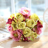 Christmas Gift 1 Bouquet Artificial Rose Bouquet Decorative Silk Flowers Bride Bouquets for Wedding Home Party Decoration Wedding Supplies1