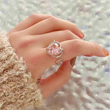 Graduation Gift New Arrival  Fashion Women Metal Party Heart Bridal Sets Bezel Setting All Compatible Rings Cute Simple Elegant Jewelry