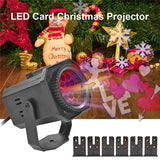 Christmas Gift Led Christmas Lights Snow Projection Lamp Halloween Card Film Pattern Projector Colorful Spin Laser Ambient Light Christmas Deco
