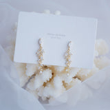 Charm eaves Earrings for Women Exquisite Tiny Zirconia Stud Earring Elegant Wedding Ringen Pendant