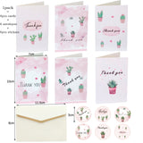 Christmas Gift 6sets Flower Thank you Cards Wedding Party Invitation Greeting Cards with Envelopes Stickers Blank inside Postcard Folding Cards
