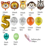 Christmas Gift New! 31pcs Jungle Safari Party Balloons Animal Digital Balloon for Kids Birthday Safari Party Decoration Forest Party Supplies