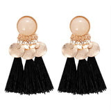 ZOSHI  Long Tassel Fashion Feather Style Ethnic Boho Big Dangle Statement Earring Wedding Earrings Accessories Wholesale