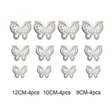 12PCs/Set 3D Hollow Decorative Butterfly Wall Stickers For Kids Rooms Home Decor Fridge Stickers DIY Party Wedding Butterflies