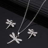 Fashion Golden Plated Opal Jewelry Sets For Woman Cubic Zirconia Water Drop Necklace Pendant Earrings Set Bridal Wedding Gift